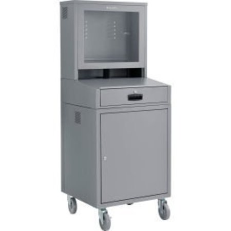 Global Equipment Mobile Security LCD Computer Cabinet Enclosure, Dark Gray, Unassembled 239115GY